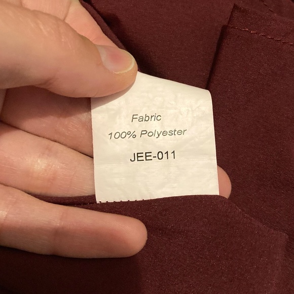 Jessakae burgundy Highbury elegant dress with puffed sleeves and front buttons - Picture 11 of 11